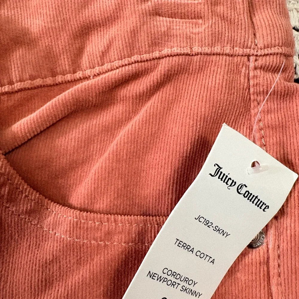 NWT Juicy Couture Terra Cotta drawstring corduroy pants skinny